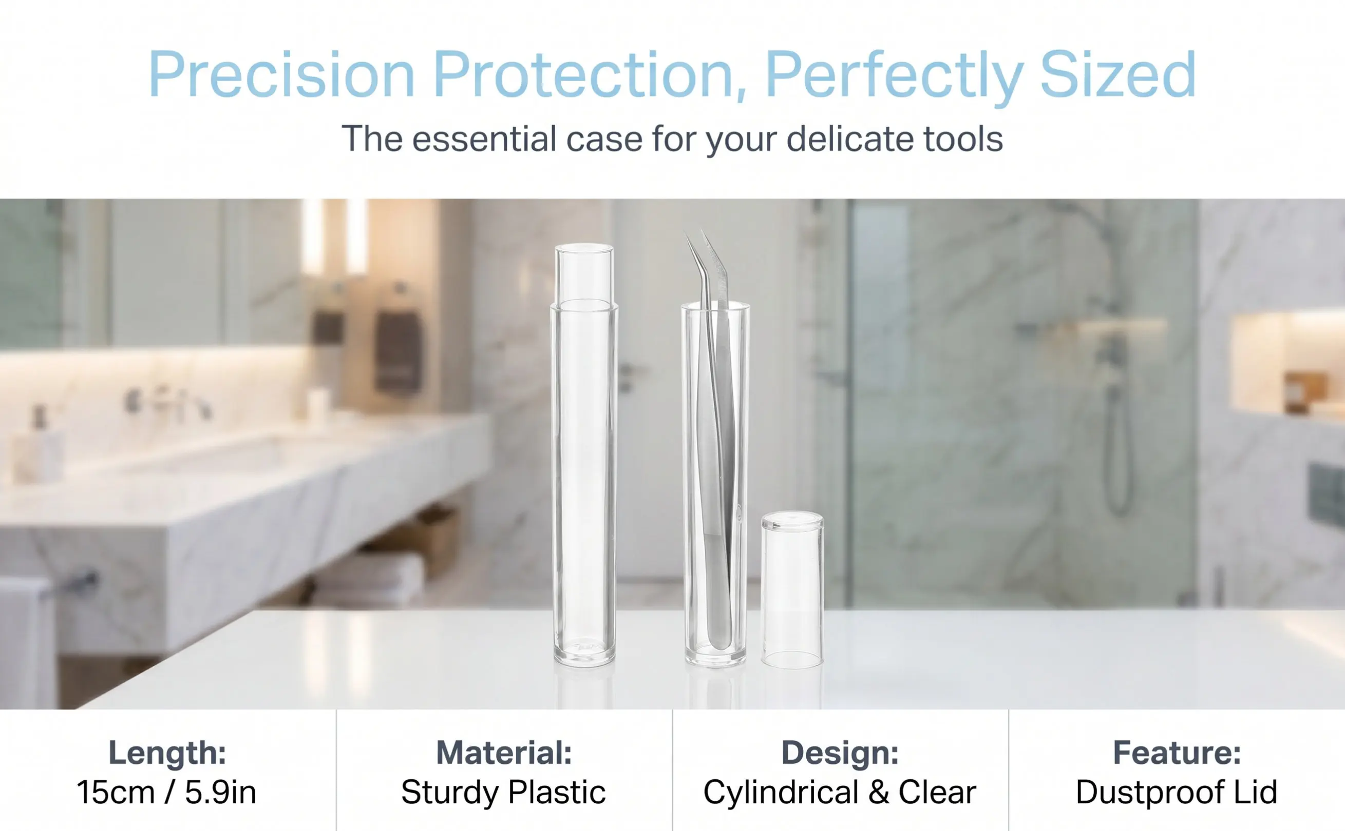 Eyelash Tweezer Storage Case Stylish Sleek Design Prevents Debris Entry Long-Lasting Plastic Lash Organizer Travel Tweezer Case