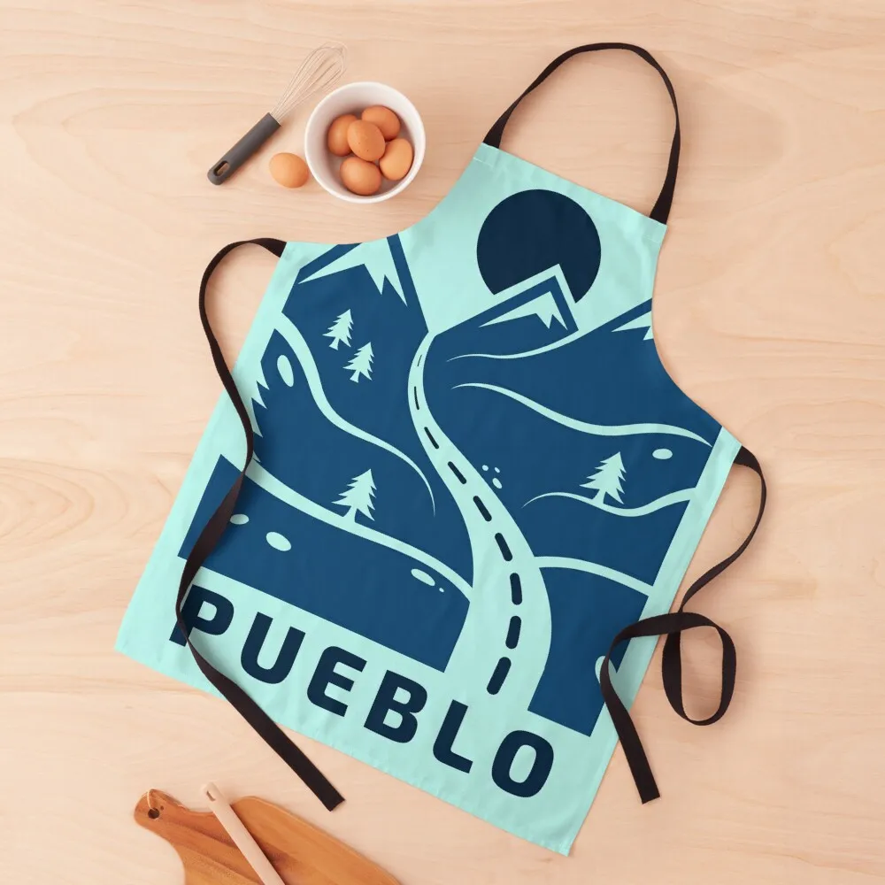 Pueblo Colorado Mountain Road Apron Dress painting Chef Accessories Apron