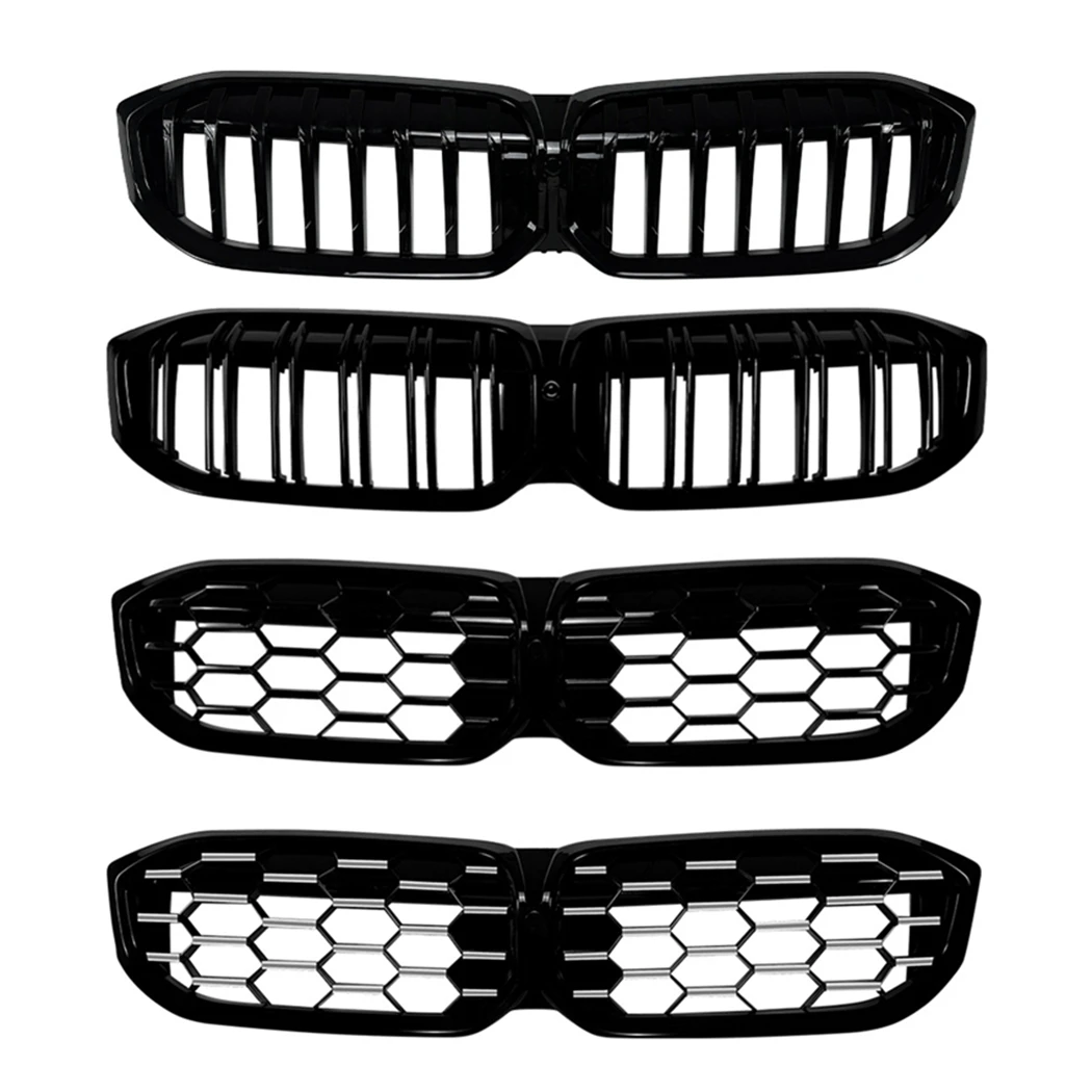 

Для BMW 3 серии G20 G21 G28 LCI 2023 + двойная линия, полностью черный стиль, передняя решетка, модифицированные аксессуары