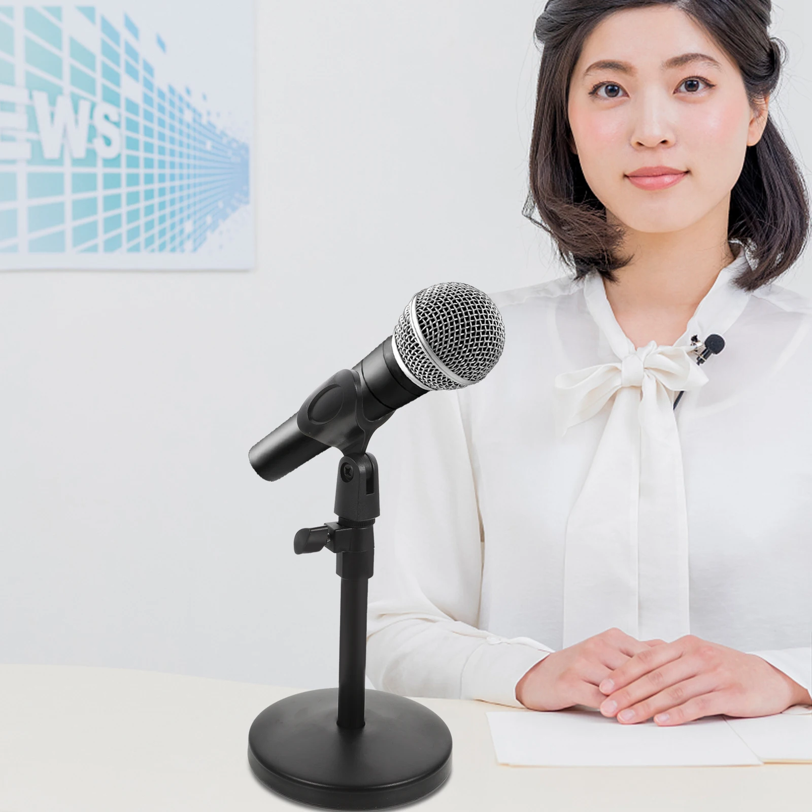 

1 Set Desktop Microphone Stand Metal Shockproof Mic Rack For Live Streaming Adjustable Universal Stand With Clip Stable Noise