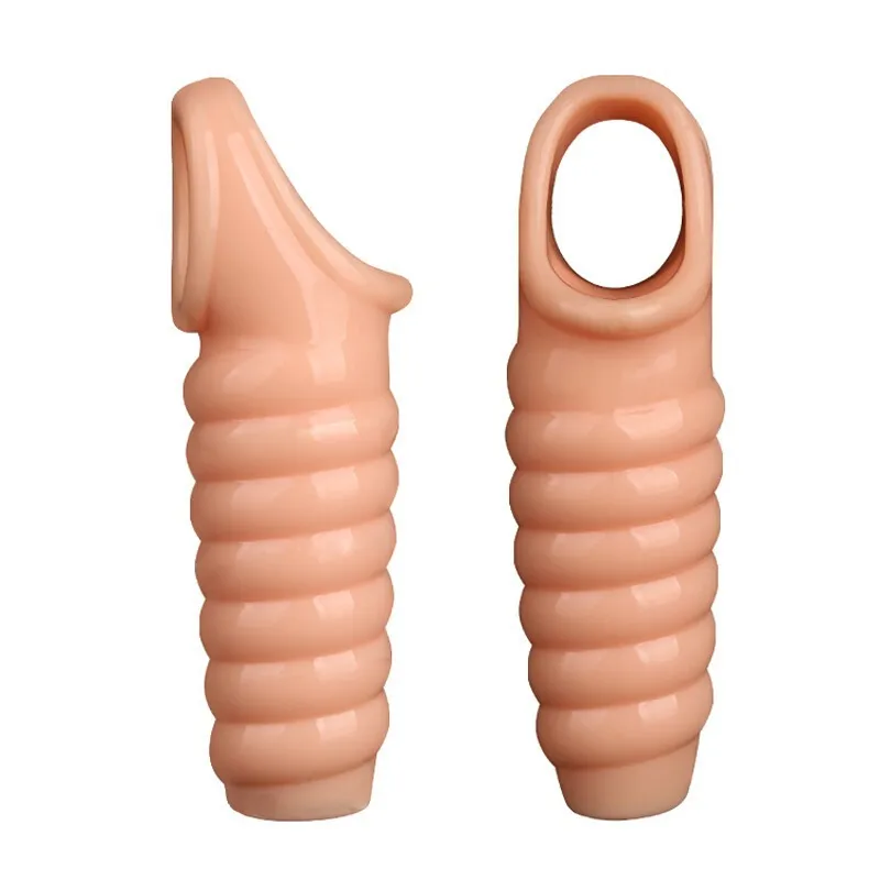 Silicone Penis Sleeves Reusable Cock Ring Extender Penis Condoms Sex Toys For Men Lasting Enlargement Adults Intimate Goods