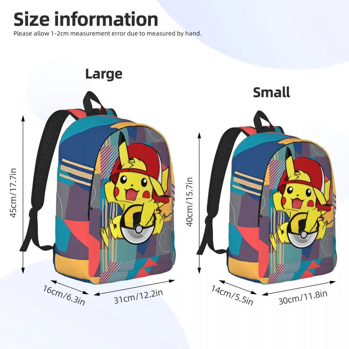 Back To School Gift Popular Anime Retro Washable Schoolbag Pikachu Solid For Kid Schoolbag Journey