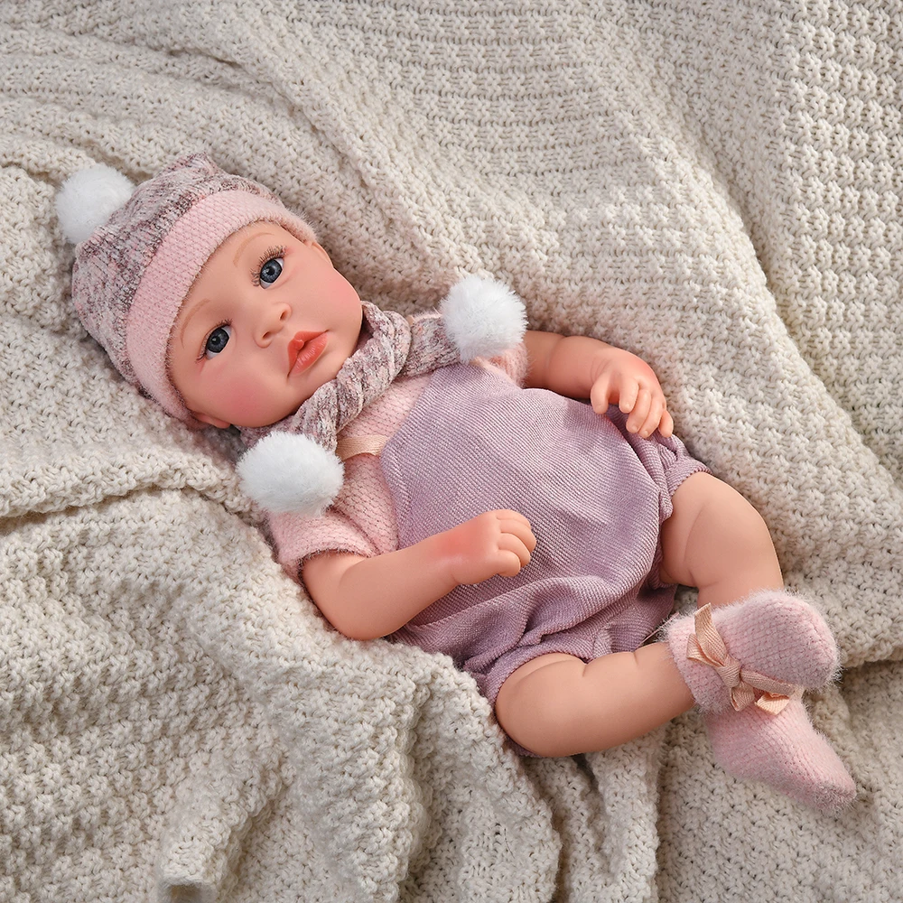 45cm Reborn-Babypuppenkleidung, Niedliche Puppenkleidung für 18-Zoll-Neugeborenen-Babypuppen, Realistisches Kleid für Mädchen, Spielzeug-Puppenzubehör-Outfit – Detail 13