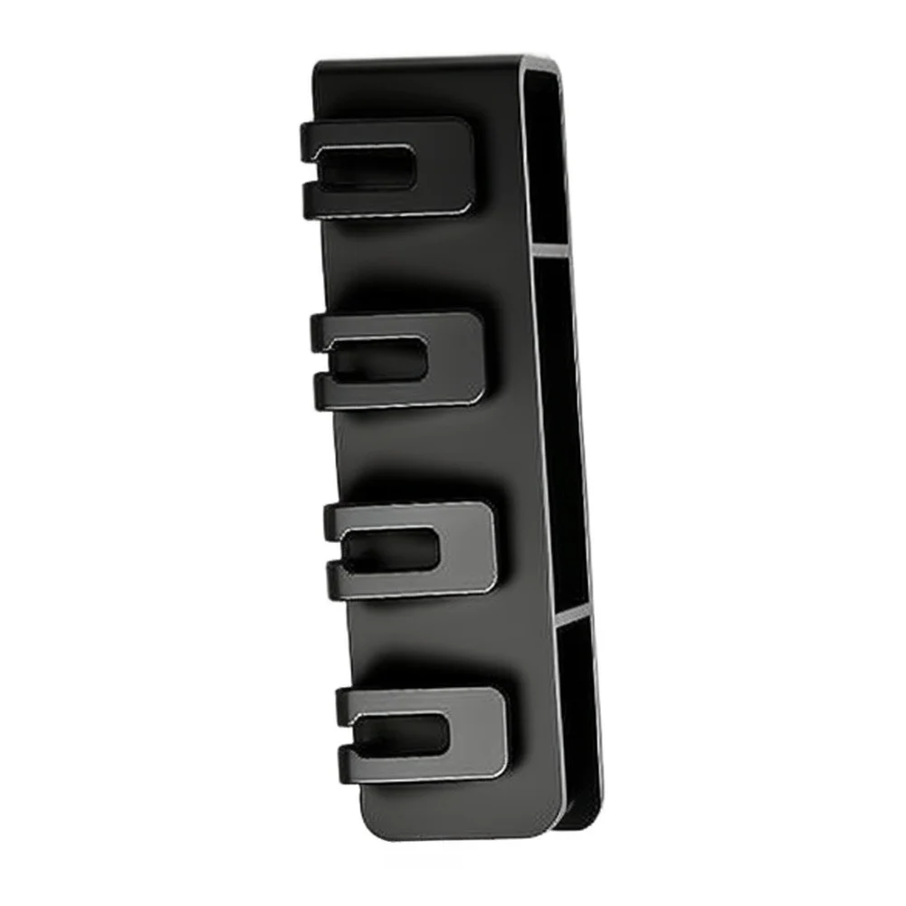 Black Wall Mounted Toothbrush Organizer for Electric Toothbrushes 4 Slot Design with Multi Section Storage 35x6x8cm Carbon Steel