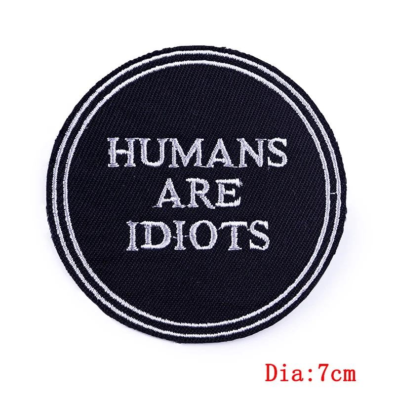 Schwarzer Aufnäher mit Slogan zum Aufbügeln für Kleidung, DIY-Stickerei-Applikation, Bügelbare Aufnäher, DIY-Bügelsticker, Abzeichen – Detail 13