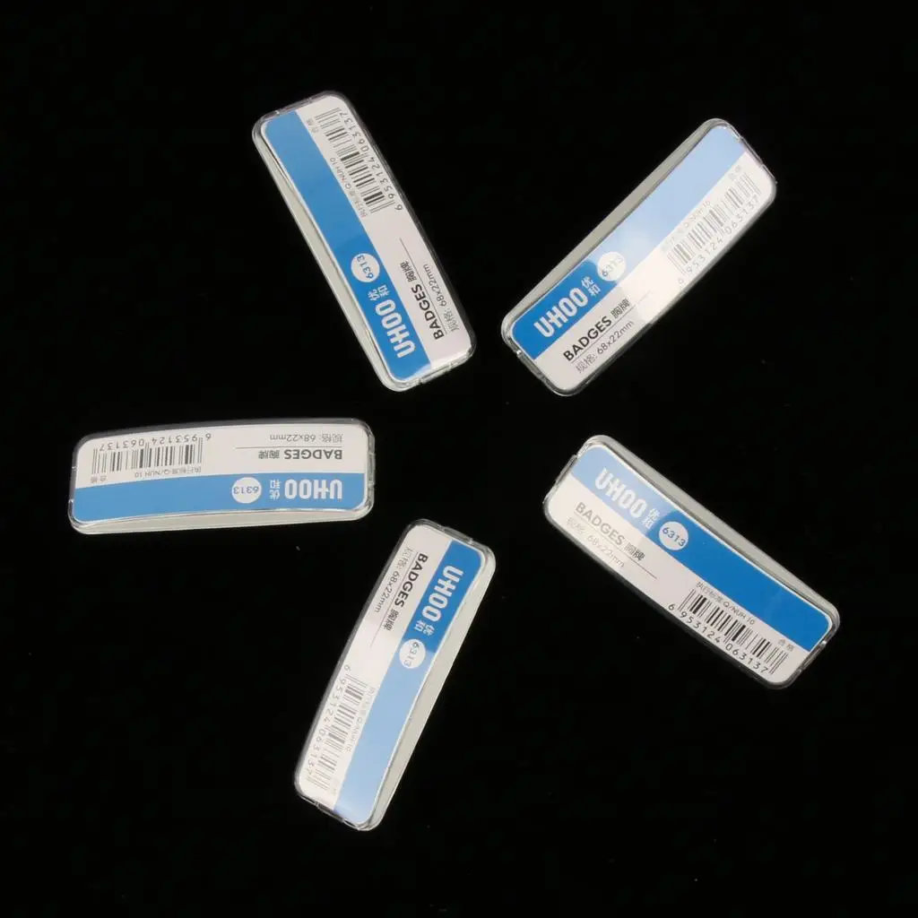 Resin Name Badge Tag Clear Display Board Waterproof Design with Pin for Office Staff Identification