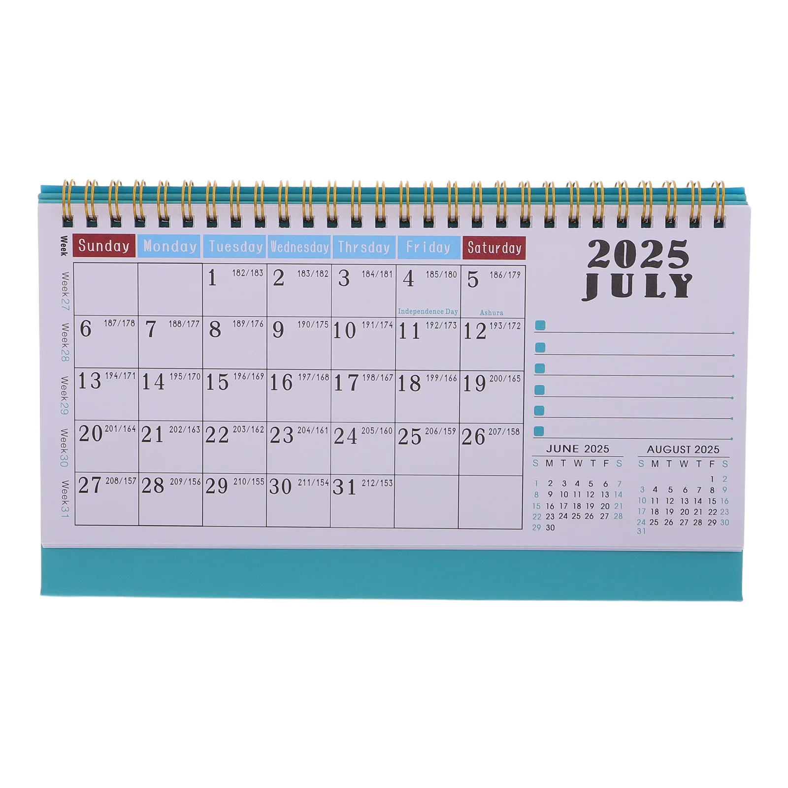 

2026 Desk Calendar Aesthetic Daily Turn Page Sky Blue 18 Months Coverage Portable Elegant Office Use Mini Planner Year