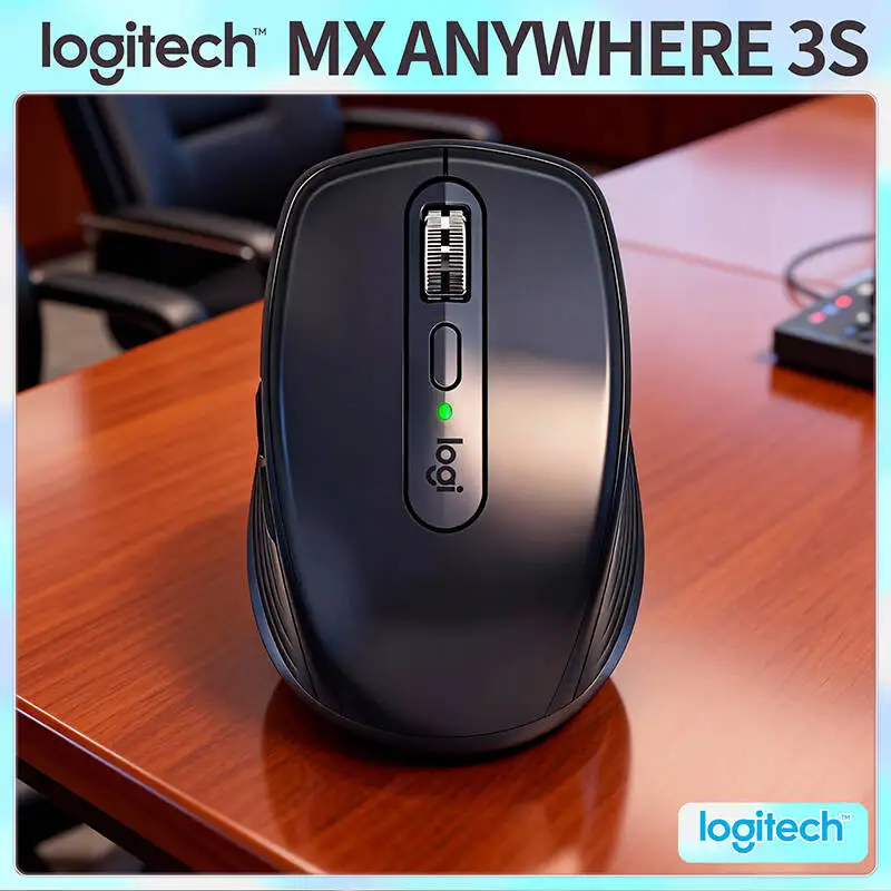

Premium Mouse Logitech MX Anywhere 3S Wireless Bluetooth 8K DPI Silent Click Rechargeable Ergonomic for PC Mac Office Travel