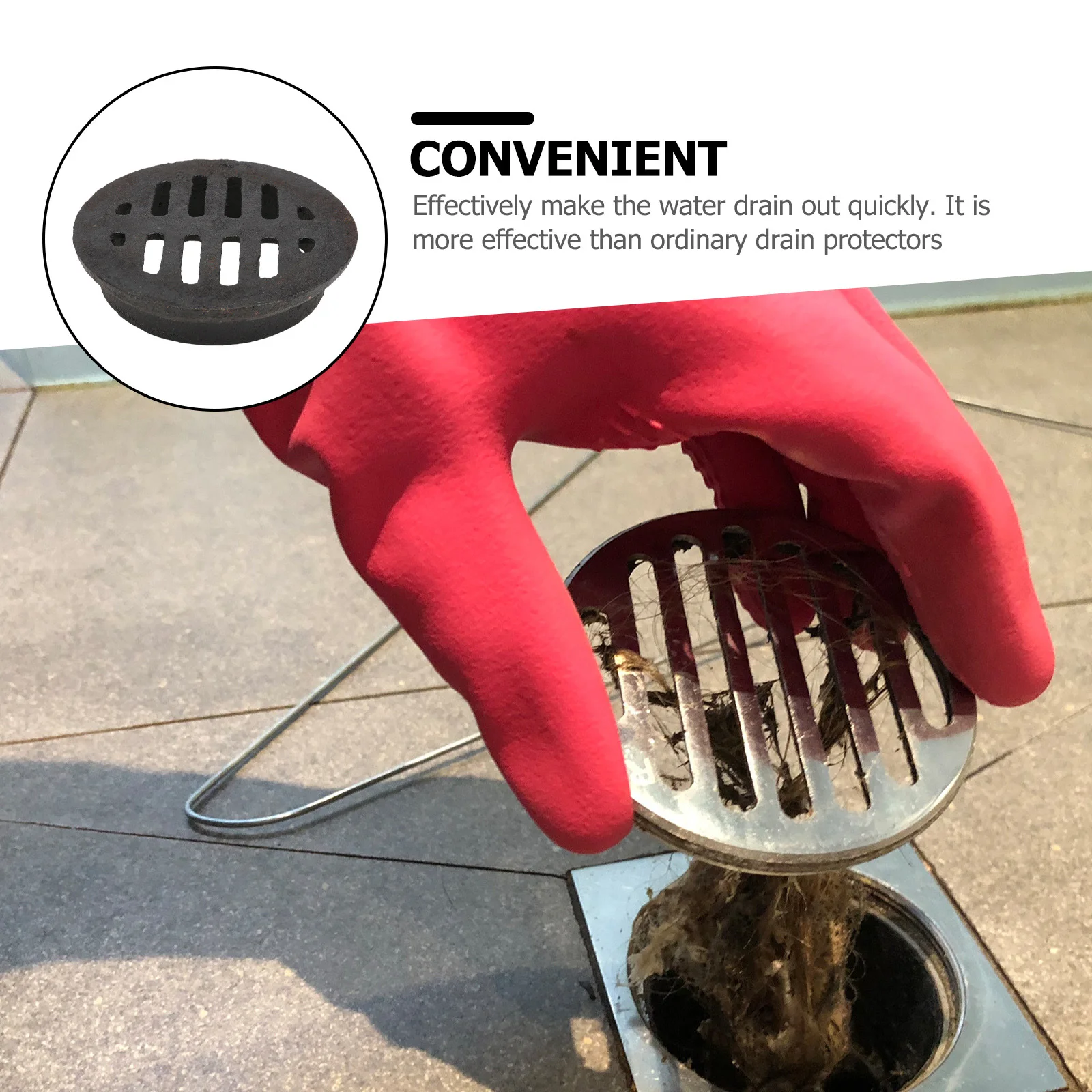 

1pc Cast Iron Ground Leakage Embedded Floor Grate Ground Leakage Easy Clean Hair Block Shower Kitchen Drain Supplies