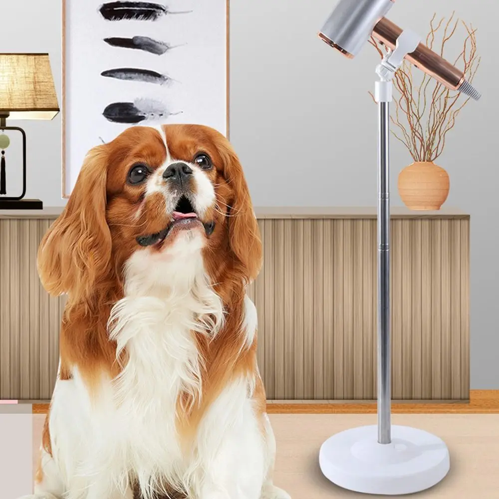 

Retractable Pet Hair Dryer Stand Hands Free Adjustable Height Hairdryer Storage Rack Universal Rotatable Pet Grooming Holder