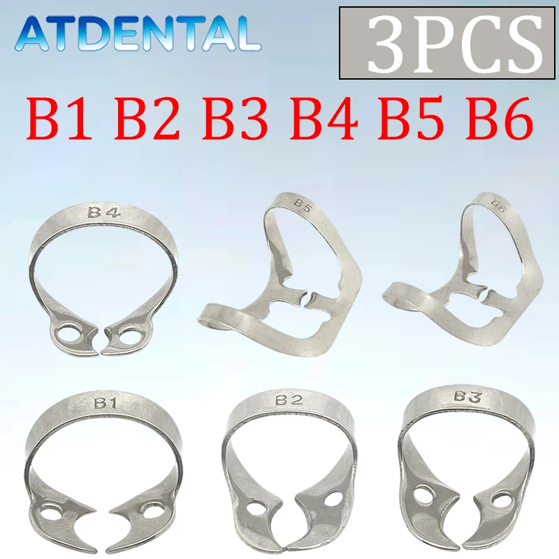 B1-B6 Dental Rubber Dam Clamps Stainless Steel Dam Clip Holder Restoration Endodontic Sheet Dentistry Material
