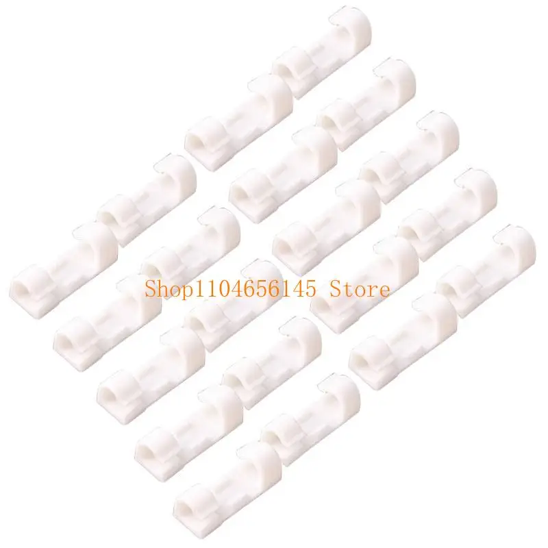 20pcs Charging Cord Data Line Self Adhesive Earphone Wire Network Cable Storage Organizer Holder Clamp for Home Office