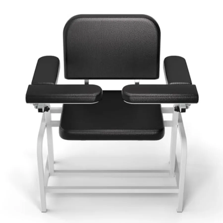 

Extra Large Padded Phlebotomy Chair with Adjustable Armrest and Steel Frame - Extra Large PU Leather Blood Drawing Chair for Ho