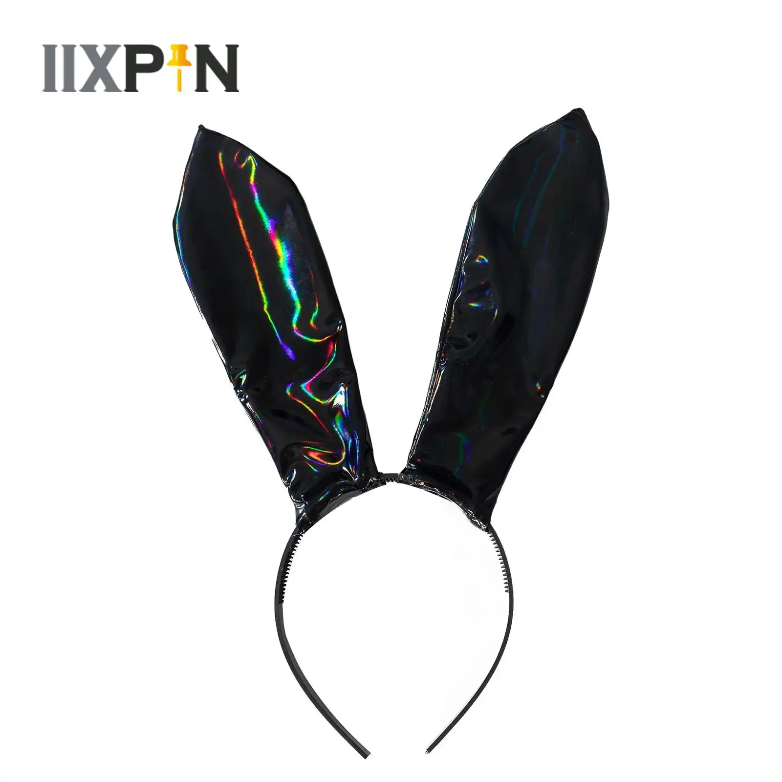 Bunny Girls Cosplay Headgear for Halloween Party Headwear Shiny Rabbit Ears Headband Fascinator Anime Dress up Nightclub Props