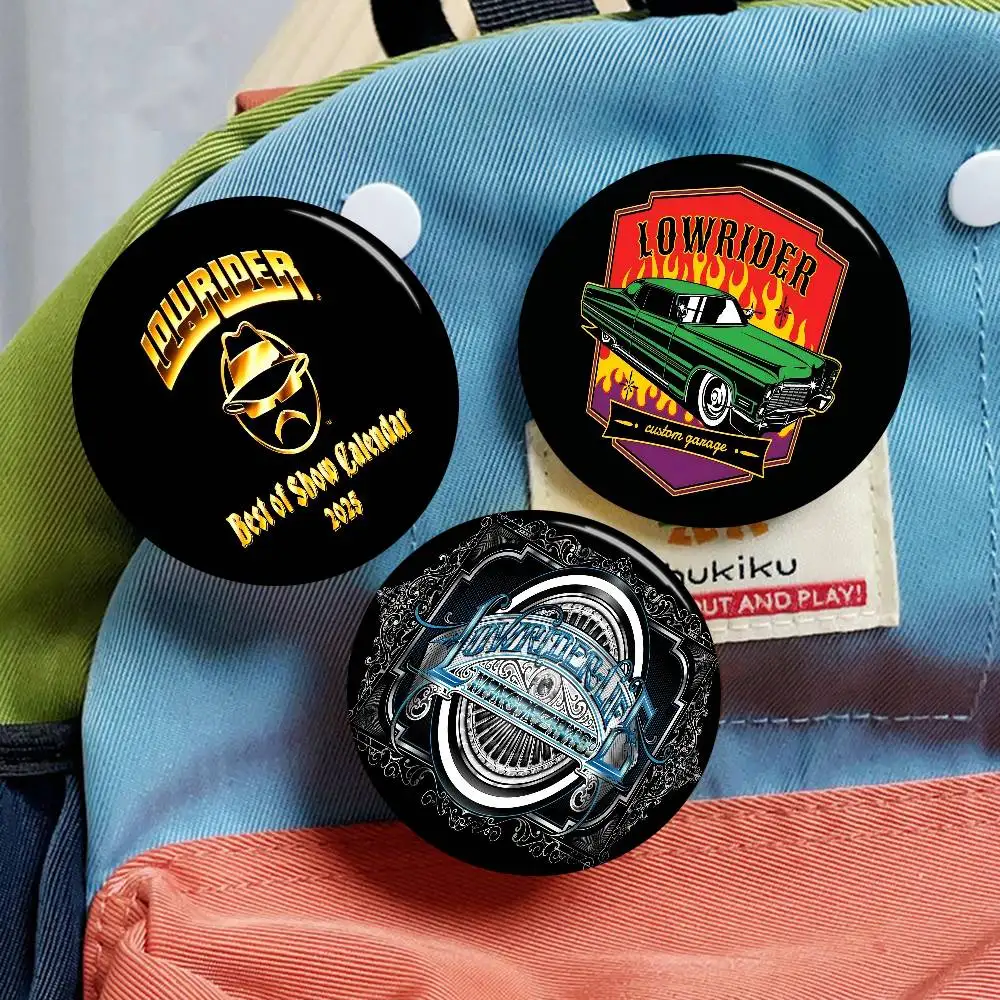 Lowriders Racing Tinplate Pin Button Custom Anime Role Old-school Brooch Cartoon Collar Badge Jewelry Gift Fans