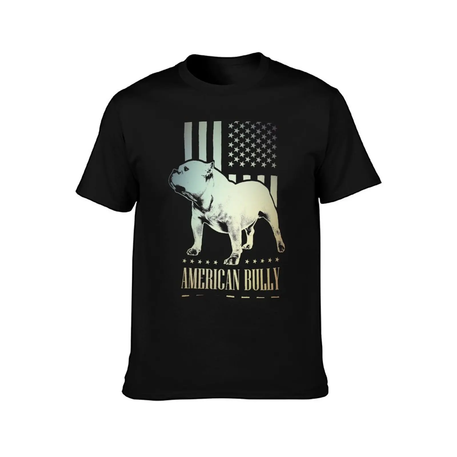 American Bully T-Shirt, Summer Casual Cotton Tee, Oversized Streetwear Tops, Vintage Graphic Print, Loose Fit Short Sleeve