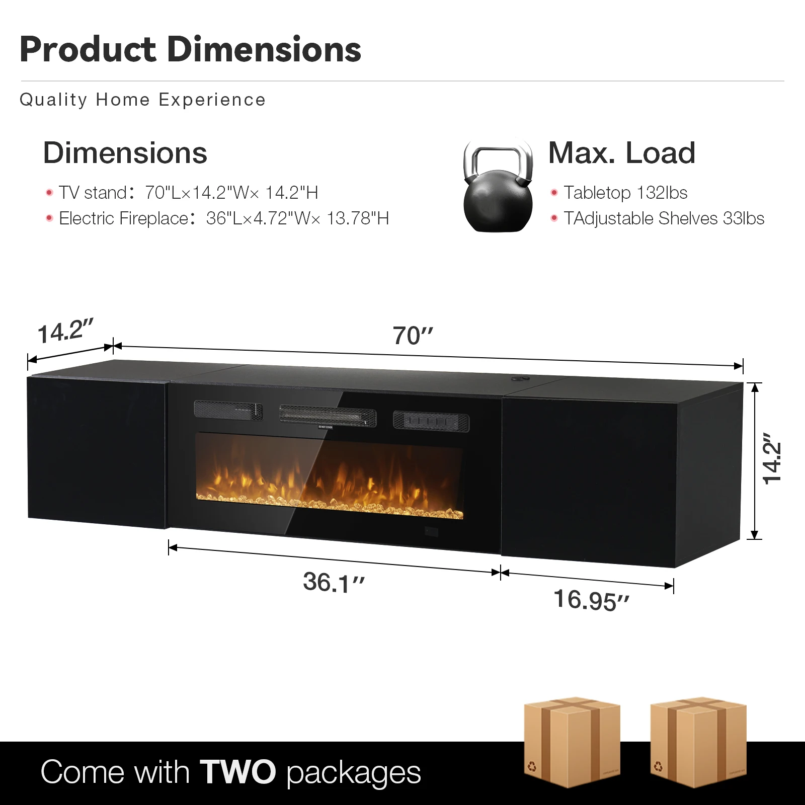 Floating TV Stand with 36