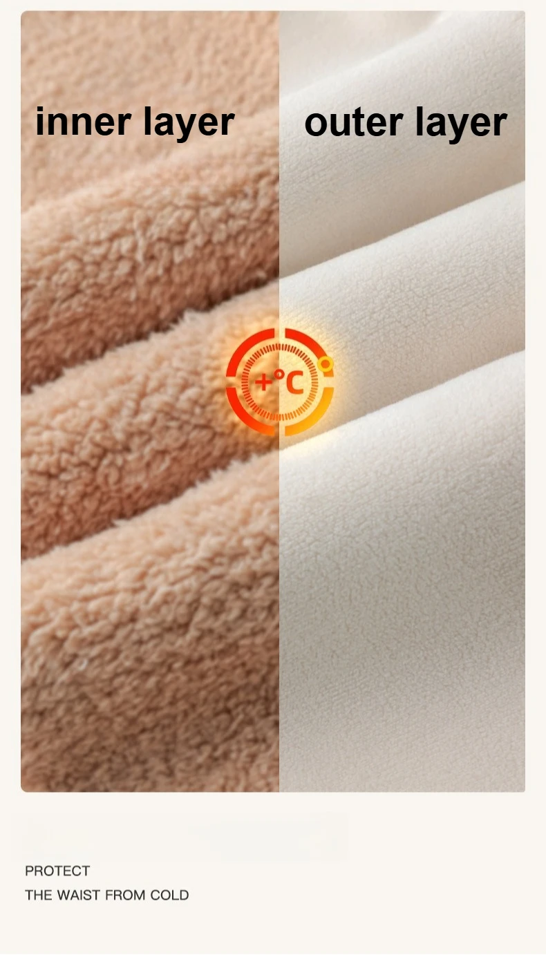 Plus Size Fleece-gefütterte Leggings für Damen, hoch taillierte Strumpfhosen für den kalten Winter, Thermo-Outdoor-Kleidung, dick, gerippt, modische Leggings – Detail 5