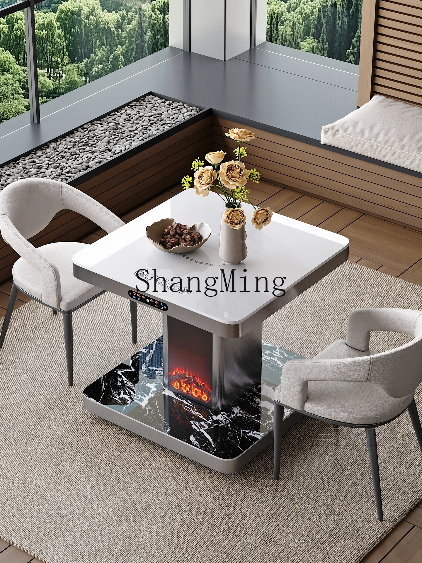 

CL new warm table square heating table household fire table four sides living room high-end electric baking square a few sides
