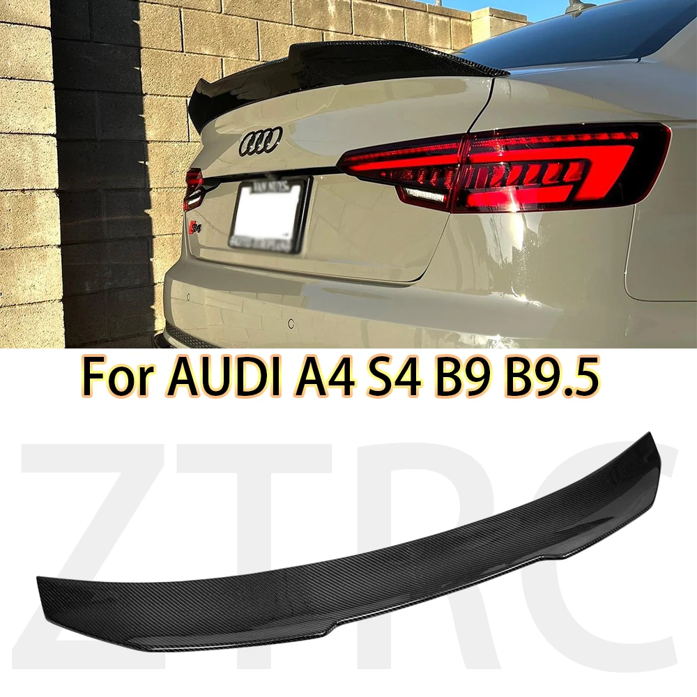 

Car Spoiler For Audi A4 S4 B9 B9.5 Sedan PSM Style Real carbon fiber material Rear Spoiler Trunk wing 2016-2024