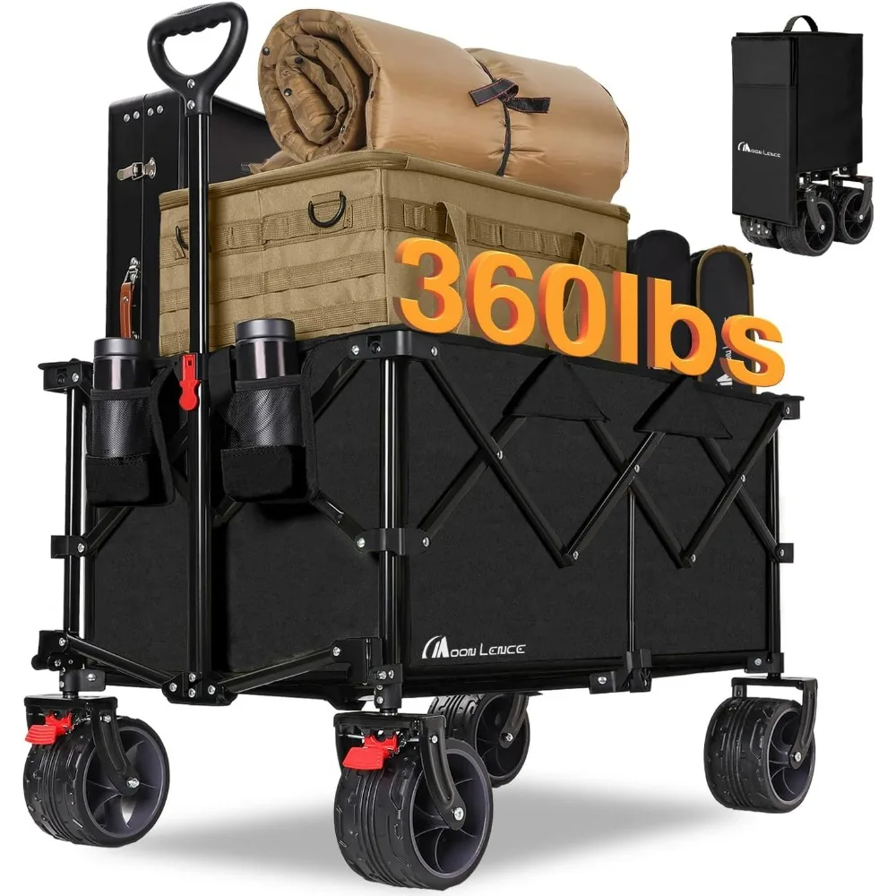 

Большой складной складной тележка, сверхмощный складной универсальный тележка 220 л с вездеходными большими колесами, подходит F