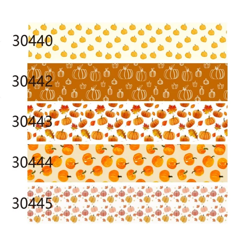 Cinta de grogrén de dibujos animados del día de Thansgiving para lazos de pelo, materiales artesanales de bricolaje, 5 yardas