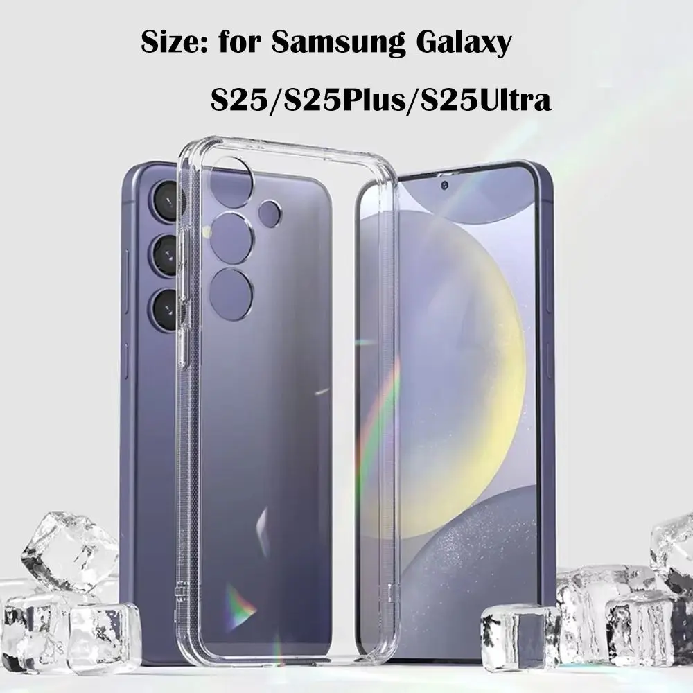 Crystal Clear Phone Case Anti-fall Shockproof Phone Cover Thin and Light for Samsung Galaxy S25/S25Plus/S25Ultra