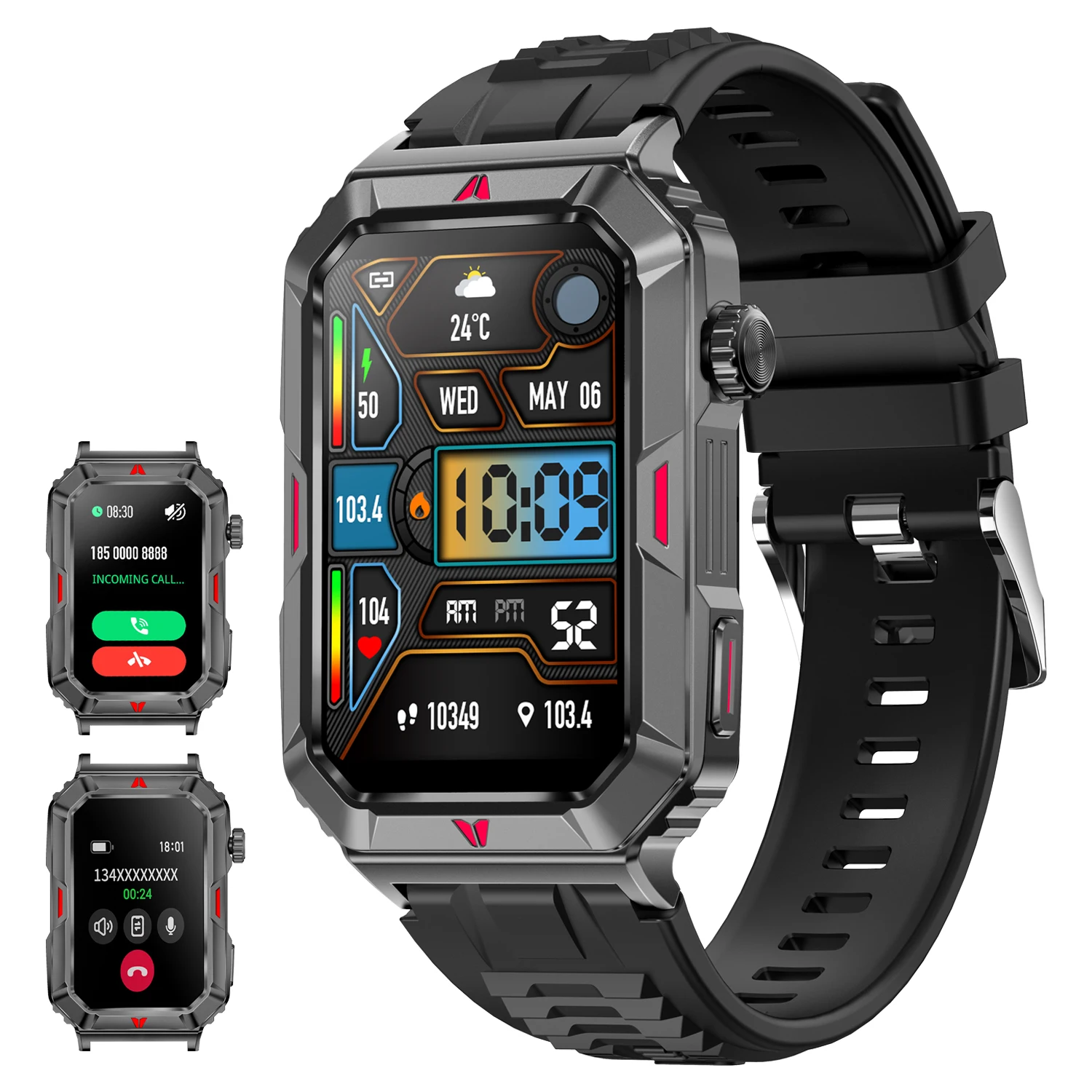 

Smart Watch Men Bluetooth Call Sports Fitness Tracker Heart Health Rate Monitor Outdoor Sports Military Grade Smartwatch