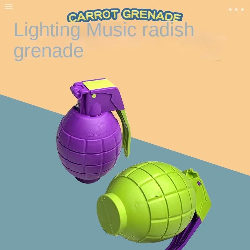 Cute Grenade Prop New Color Scheme Kids Outdoor Game Toy Plastic Model Cosplay Grenade Simulation Sound Light Props Gift for Boy