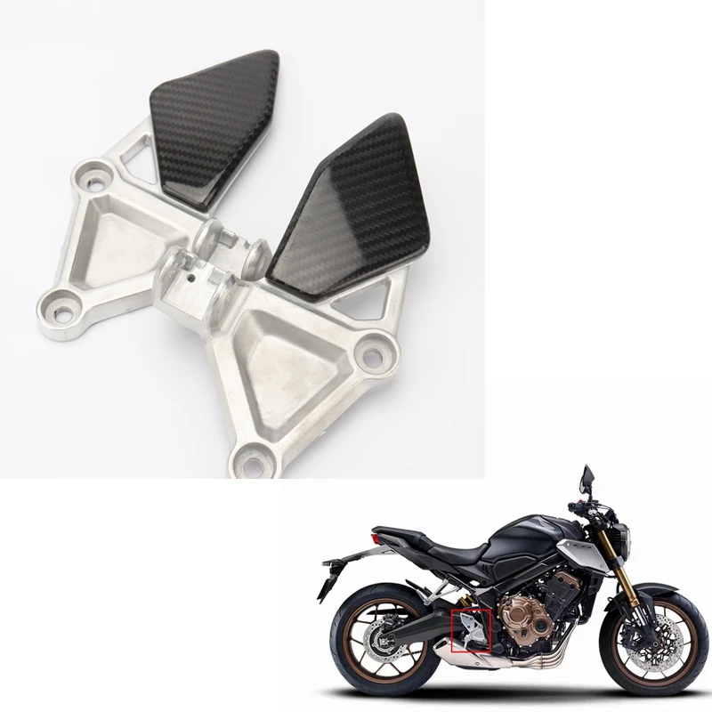 100% True Carbon Fiber Pedal Bracket Decorative Cover Anti Slide Plate Suitable for Motorcycle Honda CB650R CBR650R 2019-2021