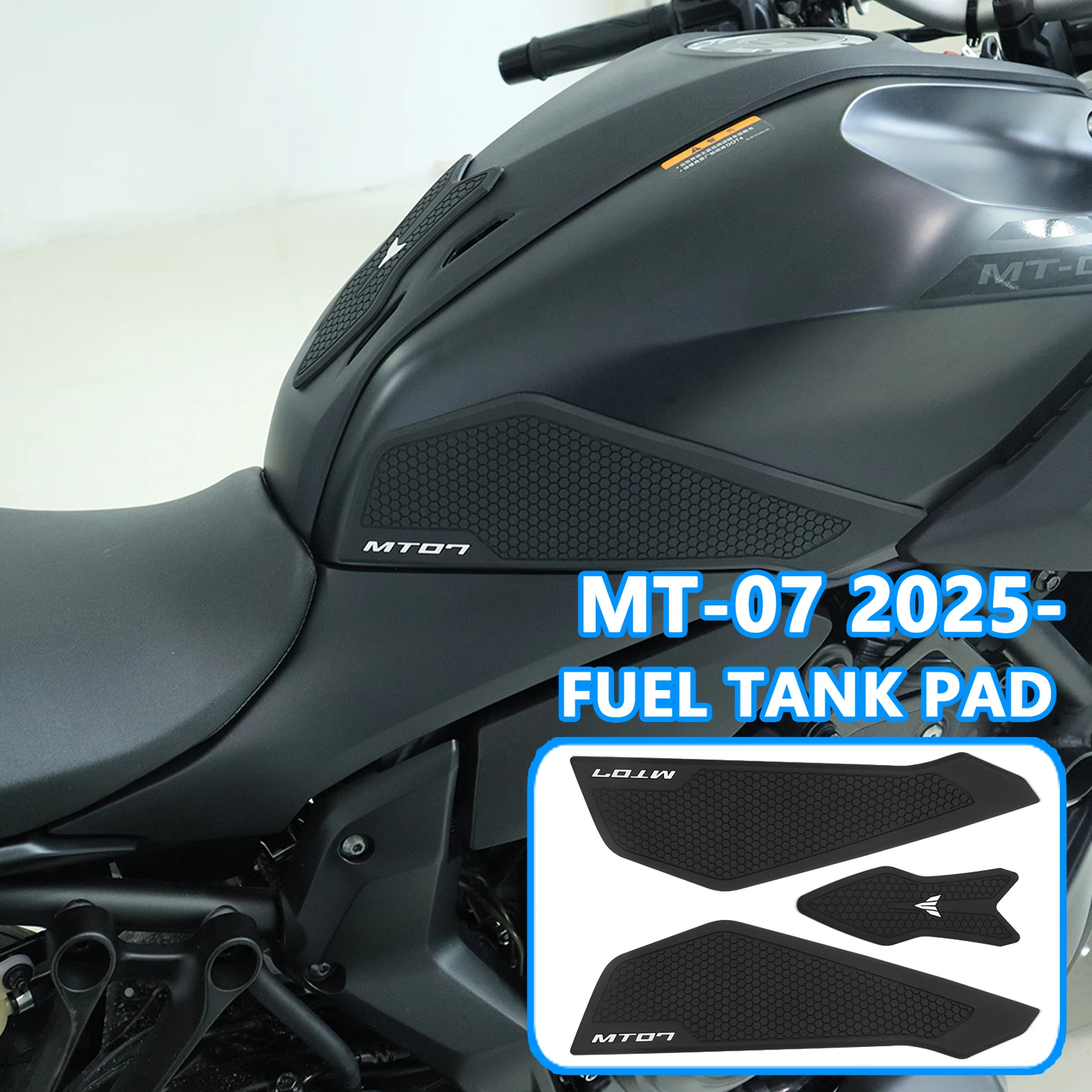

Для MT07 MT 07 2025 новые аксессуары, накладка на топливный бак мотоцикла, тяговая накладка на топливный бак, противоскользящая боковая наклейка на топливный бак