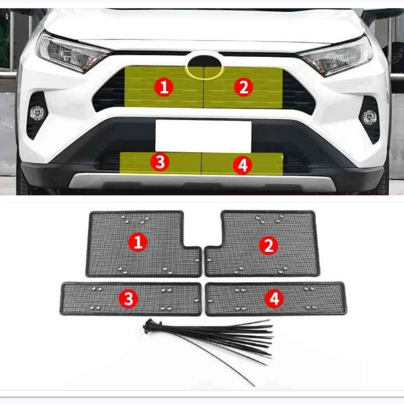 

For Toyota RAV4 Rav 4 2019-2021 2022 Accessories Mesh Grille Grill Insert Net Anti-mosquito Dust Cover Trim Stainless Steel