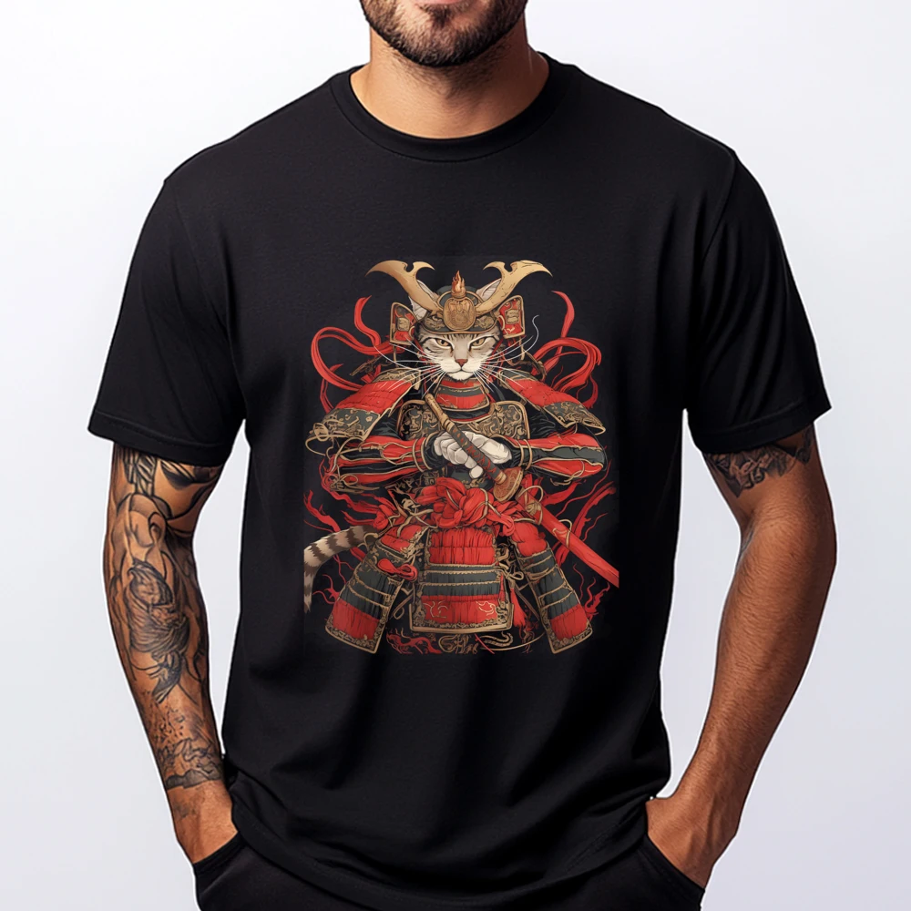 

Cat Samurai Ninja Cat Samurai Art Ukiyo E Cute Oversized T Shirt T Shirt Homme Father's Day