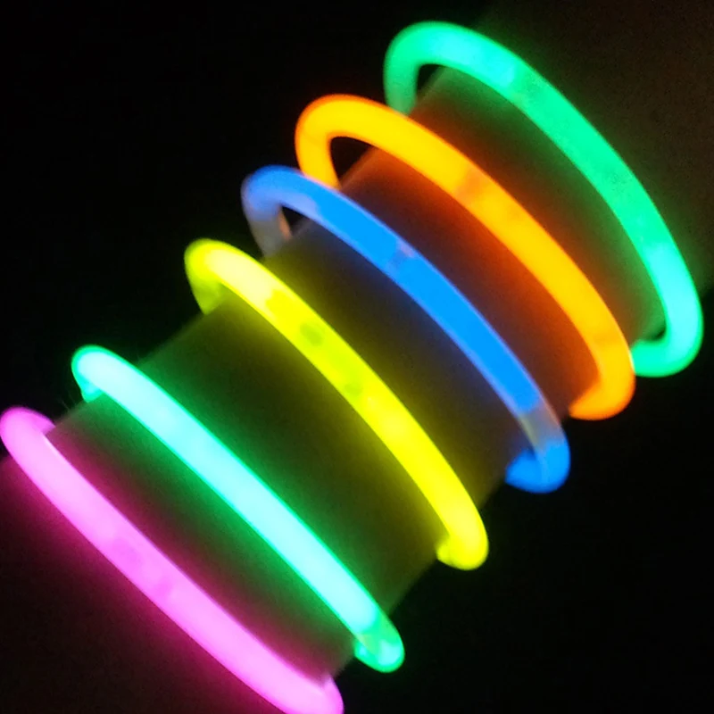 10/25/50/100 Stück Fluoreszenzstäbe, leuchtendes Armband, Partyzubehör, mehrfarbig, leuchtender Stick, hell, bunt, biegbar, TMZ – Detail 8