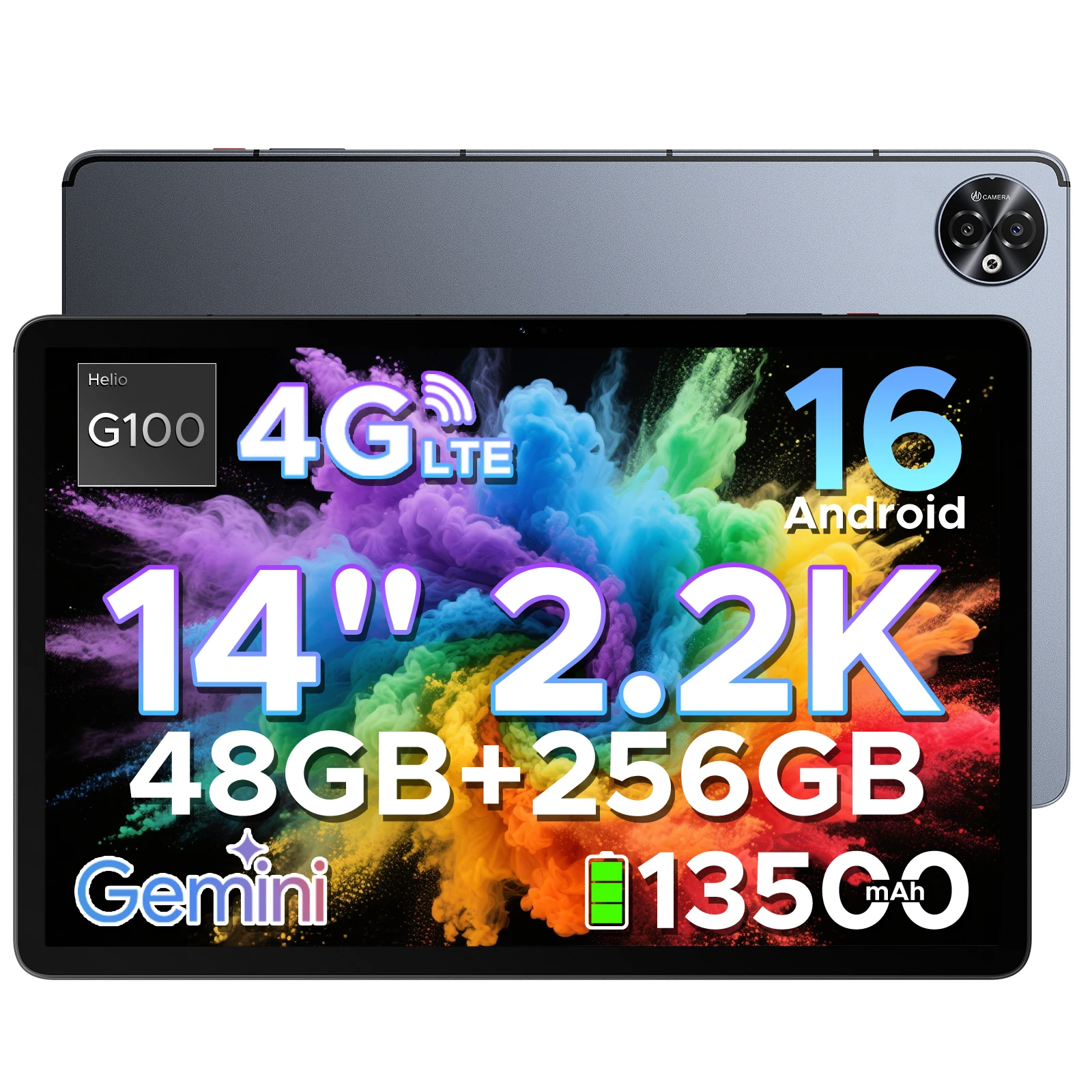 DOOGEE Tab E3 Max 2-in-1 Tablet PC Android 16 Gemini AI 14'' 2.2K Scherm 48GB (8+40) RAM 256GB ROM 13500mAh Batterij Smart Pads