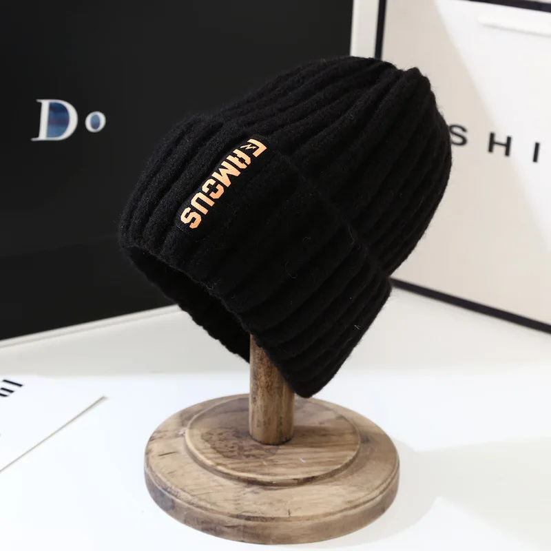 Stretchy Knit Beanie Solid Color Knit Hat Knitted Hat Winter Warm Beanie for Women Men