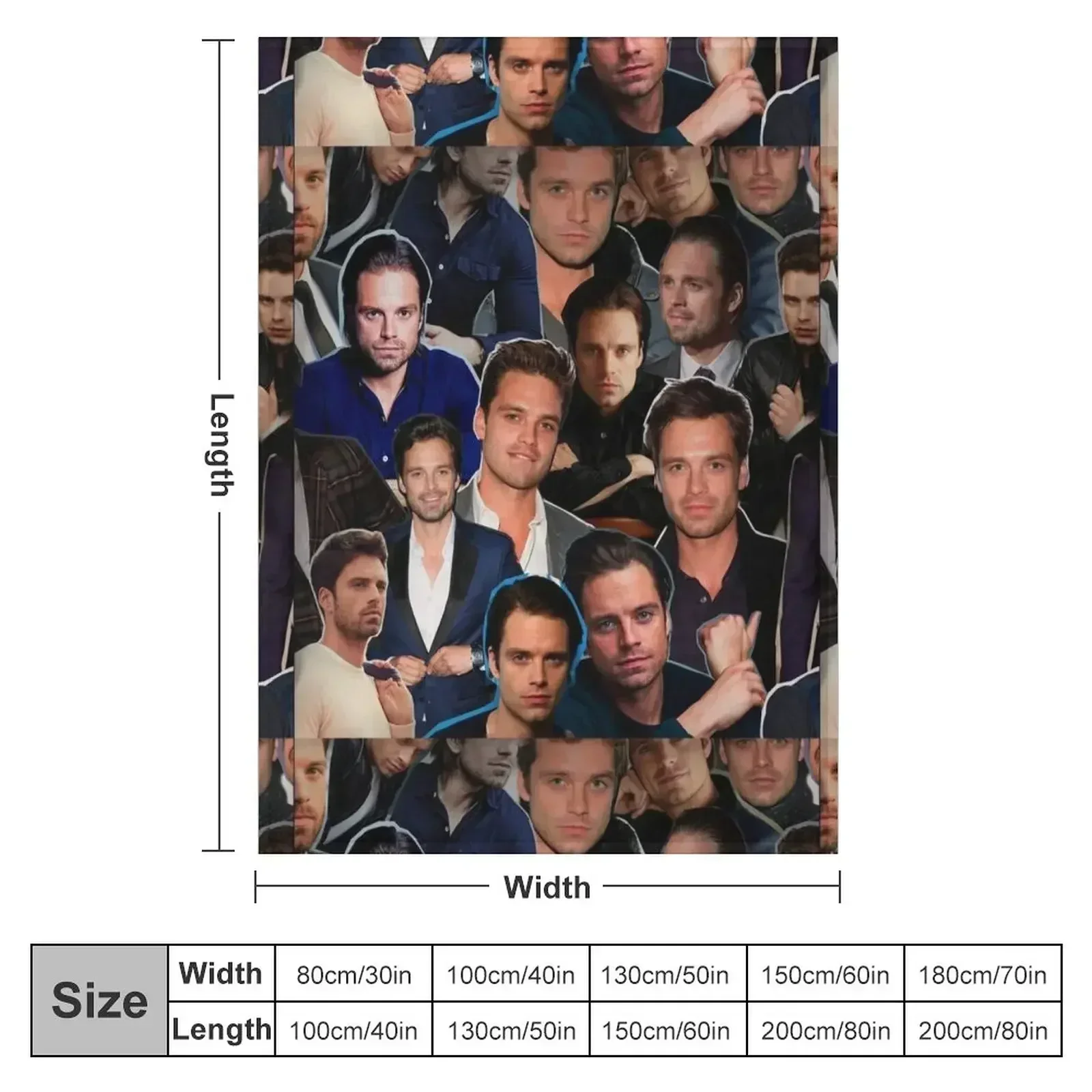 Sebastian Stan Photo Collage Blankets | Sebastian Stan Photo Collage Pillow | Sebastian Stan Photo Collage Tshirt Throw Blanket