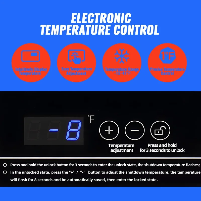 فريزر صغير على الصدر، باب مفتوح، فريزر عميق، مع سلة تخزين قابلة للإزالة لمرآب المطبخ المنزلي باللون الأسود