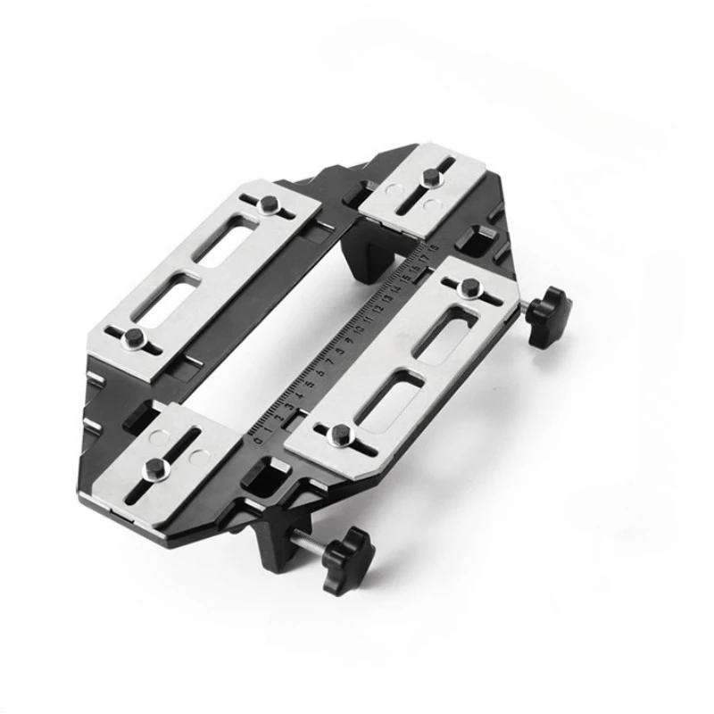 Door Hinge Jig Aluminum Alloy Woodworking Hole Opener Slotting Locator Wooden Door Hinge Hole Guide Hinge Template Jig