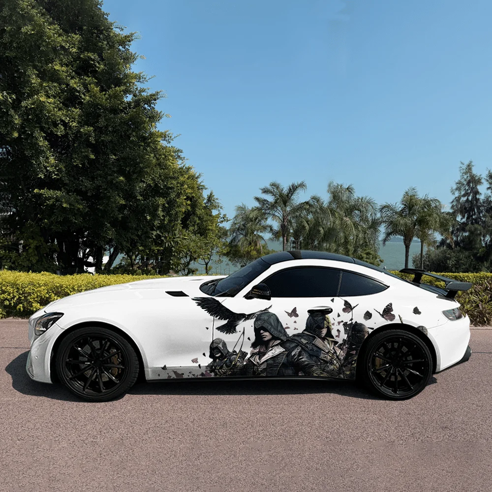 

Mysterious Cloak Samurai Car Vinyl Wraps Decal Self-adhesive PVC Sticker Suitable for Trucks SUV Decor Auto Accessories Gift