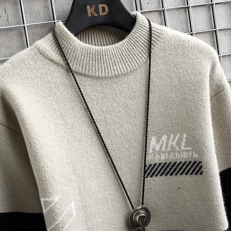 Fashion Sweater For Men Pullovers Men's Clothing Knit Men's Sweat-shirt Autumn Casual Hombre Warm Solid Spring Male Streetwear