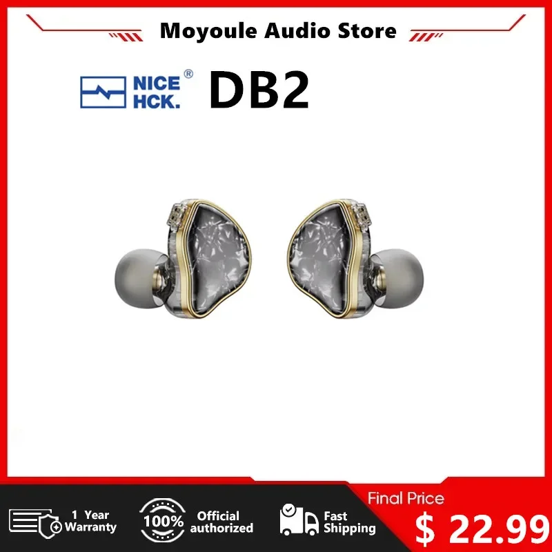 NiceHCK DB2 السلكية ياربود IEM 1DD + 1BA الهجين المزدوج سائق HiFi سماعة مع 0.78 2Pin واجهة الموسيقى الصوتية الدافئة في الأذن رصد