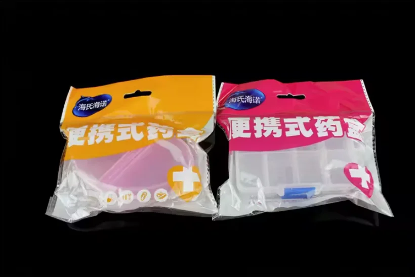Medical transparent medicine box Plastic portable medicine receipt box Heart-shaped 8 grid with sealed Pill Drug Tablet Case
