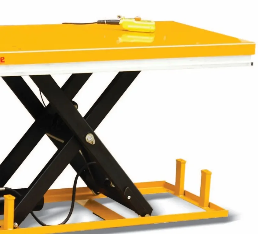 Heavy  electric hydraulic stationary double scissors lift table  MJ-C with large platform