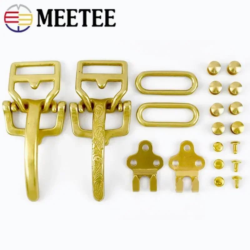 1Set=4Pcs 38mm Metal Buckle for Men Belt Rivet Screws Clasp Waistband Jeans Bag Connection Hook DIY Leather Craft Accessories