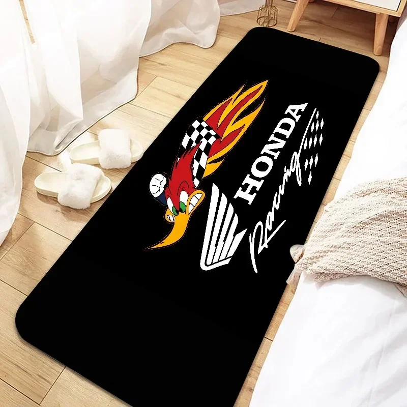 Racing Motorcycle Floor Mat, Non-Slip Dart Mat for Garage, Honda Style Motorcycle Show Carpet, Washable Anti-Slip Rug for Motocr