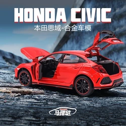 1:32 HONDA CIVIC TYPE-R Model Alloy Car Diecasts Simulation Metal Toy Vehicles Model Sound Light Collection Car Toys Gifts Boys