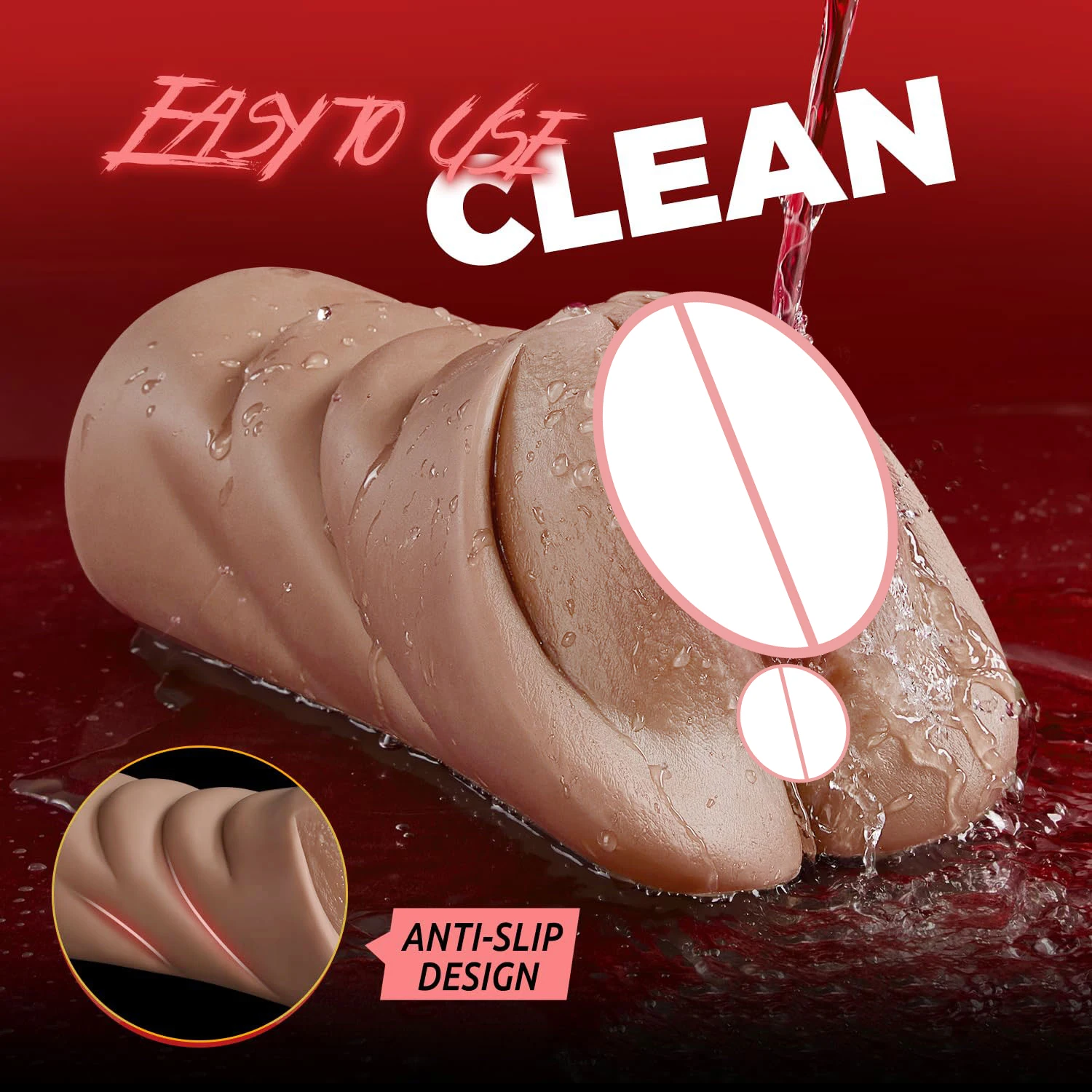 Artificial Vagina Pink Vaginal Dolls Pussy Anus Sucking Penis Deep Throat Male Masturbator Pocket Pussy for Men Adult supplies view 5