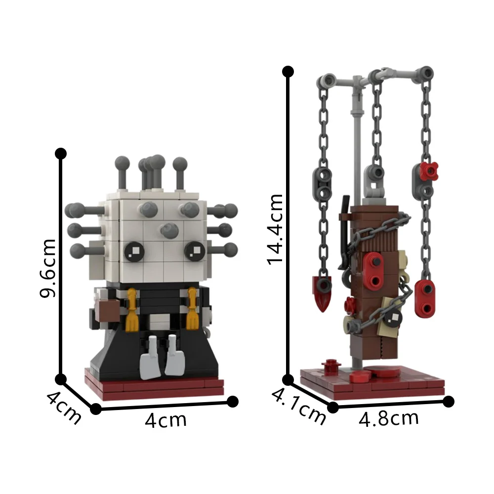 شخصيات فيلم الرعب Gobricks MOC Hellraiser Pinhead Brickheadz 2 لـ 1 نموذج الطوب Hellraiser Pinhead لعبة مكعبات البناء هدية