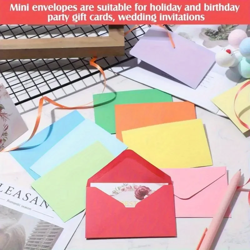 10*7cm Diamond-Shaped Envelope, Credit Card Holder, ID Card Holder, Colored Adhesive Paper, Letter, Stationery